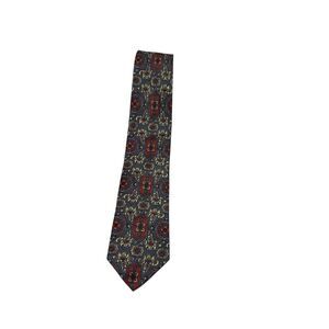 Giacomo Italia Mens Neck Tie Pure Silk from Italy Blue Gold Red Paisley Career